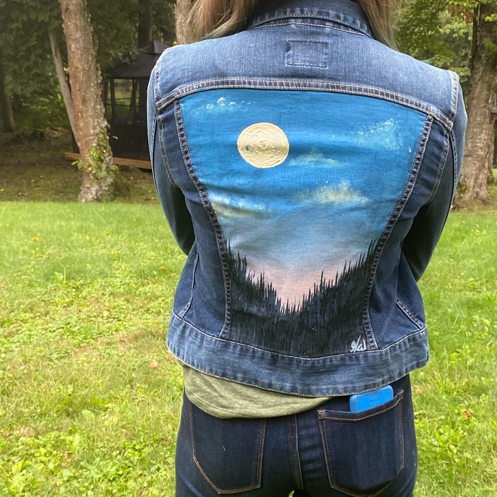 Lucky Brand Hand Painted Jean Jacket! - Picture 8 of 8